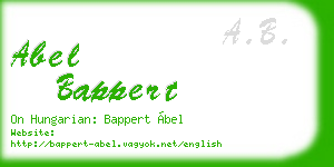 abel bappert business card